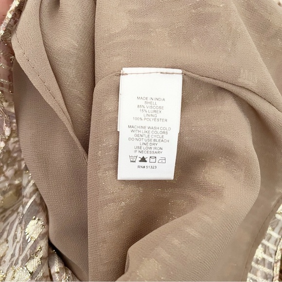 Parker The Rose Metallic Top Women's Size S Viscose Lurex Flare Sleeve Dressy - Picture 5 of 8